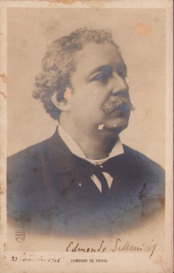 Edmondo De Amicis Writer - Autograph; Signed Original Photo - 1906
