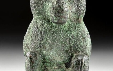 Egyptian Copper Thoth Figure Baboon-Headed