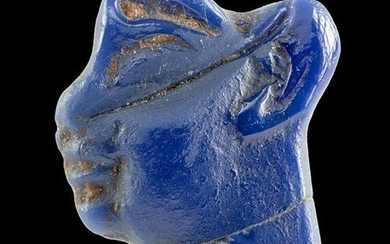 Egyptian Sebennytic Ptolemaic Glass Profile Face Inlay