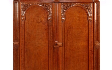 (-), Oak 2-door Gelderse gate cupboard with rich...