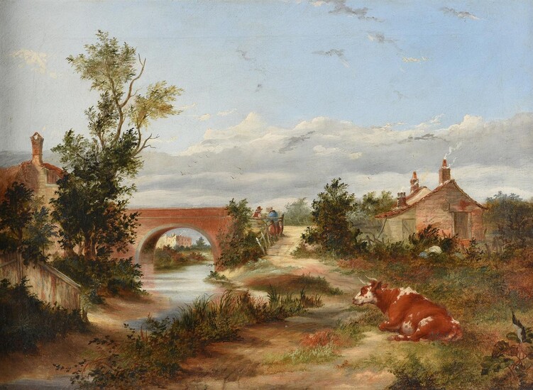 English School (early 19th century), Cows in a landscape, believed to be Old Chelsea