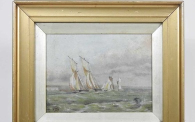 English school, 19th century, sailing boats, signed with initials FED,...