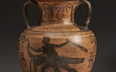 Etruscan Terracotta Etruscan black figure amphora, attributed to the Micali painter - 28 cm
