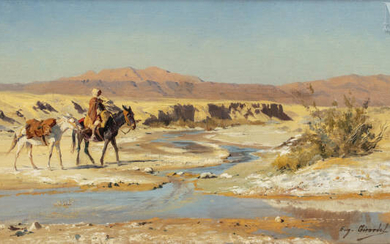 Eugène Alexis GIRARDET (Paris 1853-1907) La rivière blanche à El...