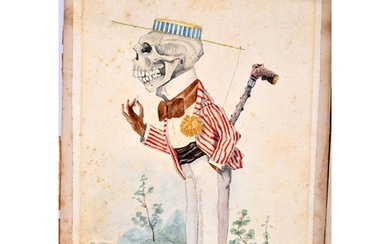 European School (C1898) Pair of Watercolours, Hobo Skeletons...