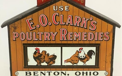 Extremely Rare E.O. Clark's Poultry Remedies Tin