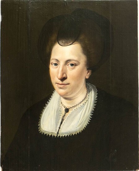 FLEMISH PAINTER, 17th CENTURY Portrait of a gentlewoman Oil...