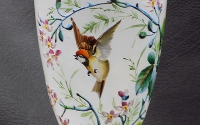 Fabulous decorated Moser art glass vase