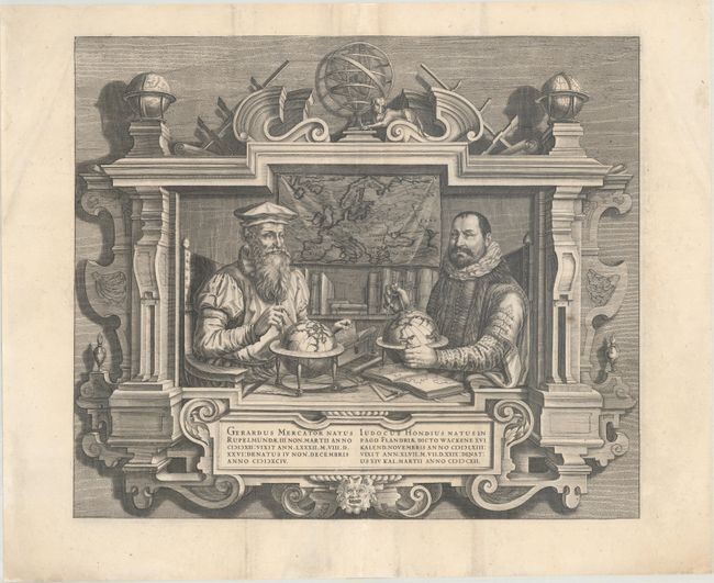 Famous Portraits of Mercator and Jodocus Hondius, "Gerardus Mercator... Iudocus Hondius...", Hondius
