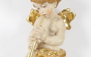 Fliegender Engel mit Posaune im Barockstil, 20. Jahrhundert