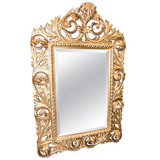 Floor mirror, Mirror, Wall mirror - Napoleon III Style - Gold, Wood - Late 19th century