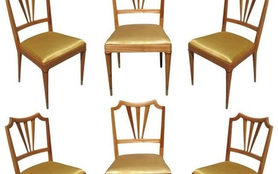 Formal Mid-Century Dining Chair Set of Six