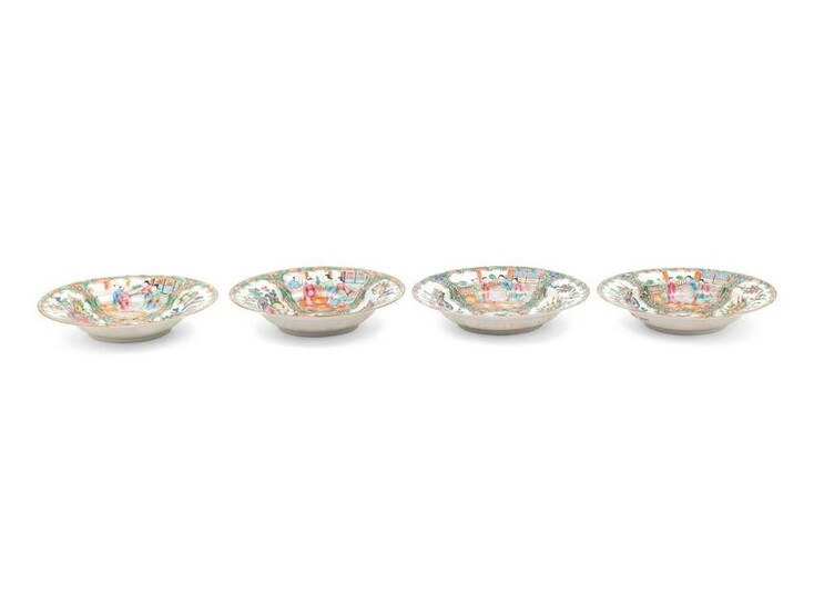 Four Chinese Rose Medallion Porcelain Plates