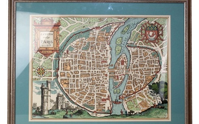 Framed map of Paris