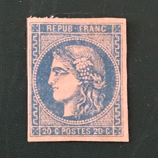 France 1870 - 20 cents Bordeaux report 2 - expertised Brun - Yvert 46