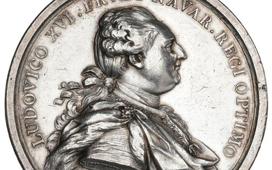 France, Louis XVI, 1774–1793, AR Medal, By B. DuVivier, 1783, Construction of...