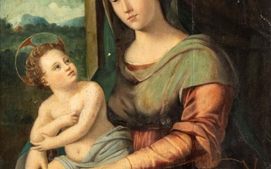 Francesco Brina (attribuito a) (Firenze 1540-Firenze 1586) Madonna con il...