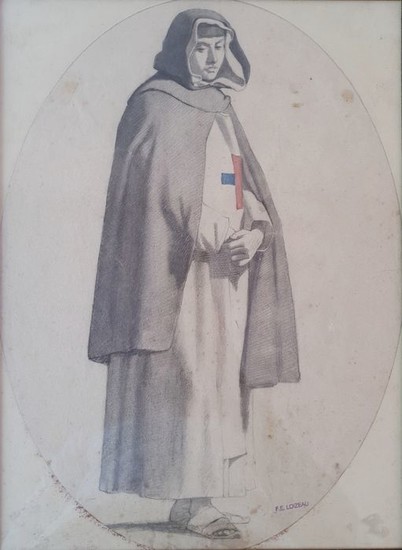 François Emile Loizeau (XIXe-XXe) - Portrait de Trinitaire