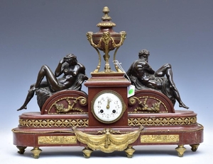 French Bronze Mantel Clock