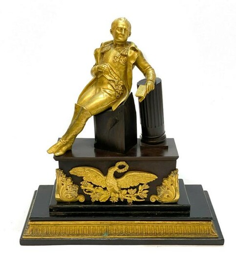 French Gilt Bronze Engraved Figurine of Napoleon