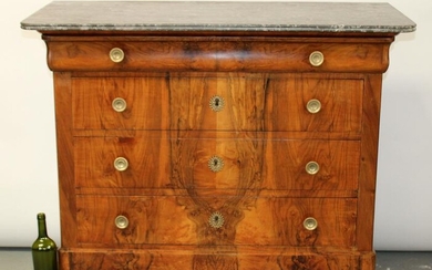 French Louis Philippe burled walnut commode