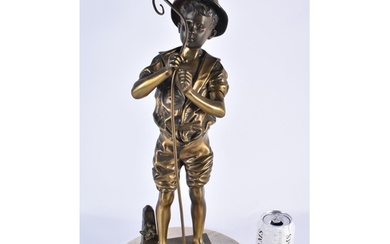 French School (C1900) Bronze, Standing boy, marble base. 50 ...