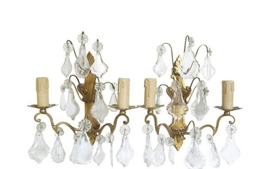 French Vintange Bronze wall sconces with 4 lace