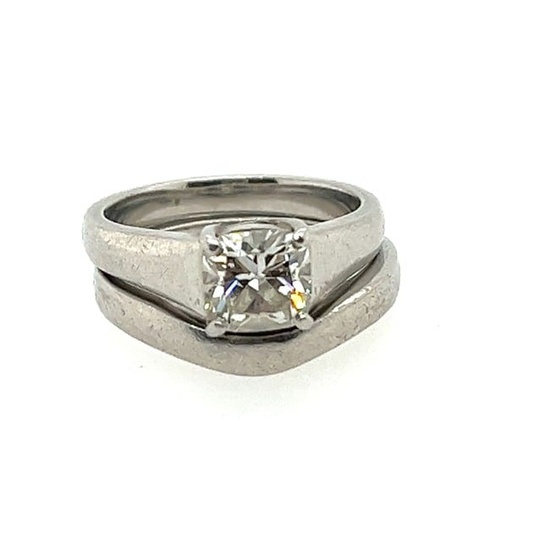 GIA Certified Platinum Wedding Ring Set