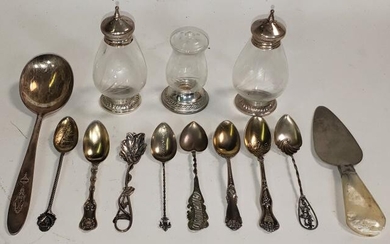 GROUP OF STERLING & SILVERPLATE