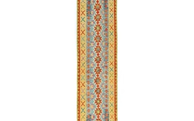 Geometric Tribal Flat-Woven 28X135 Kilim Oriental Runner Rug Hallway Carpet
