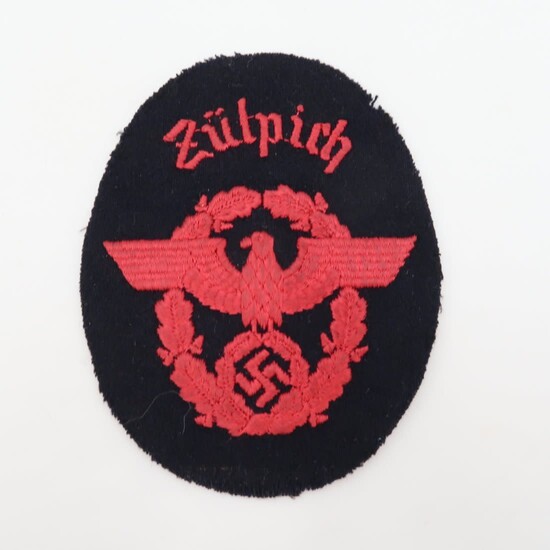 German WWII Fire Police Sleeve Patch - Zulpich
