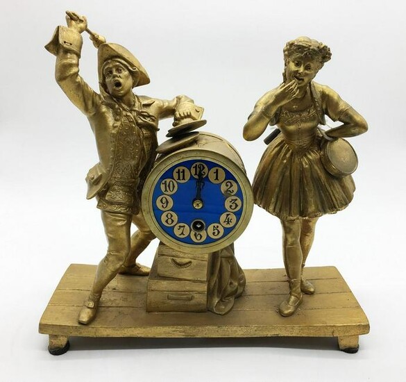 Gilt Bronze Figural Clock
