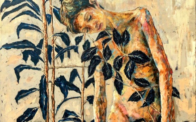 Girl with a plant, 2021, Jonas Alsayed