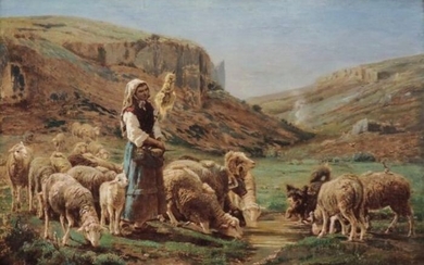 Giuseppe Palizzi (1812 -1888) - pastorella con gregge