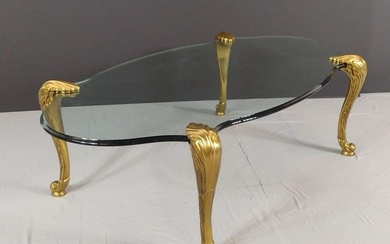 Glass Top Coffee Table With Brass Legs