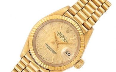 Gold 'Oyster Perpetual DateJust' Wristwatch, Rolex, Ref. 6900