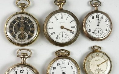 Gold Tone Open Face Pocket watches ( Elgin, Waltham)
