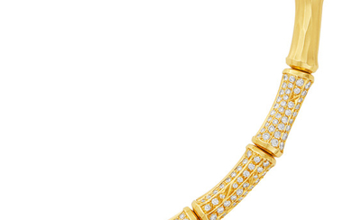 Gold and Diamond Bamboo Necklace, Cartier, France