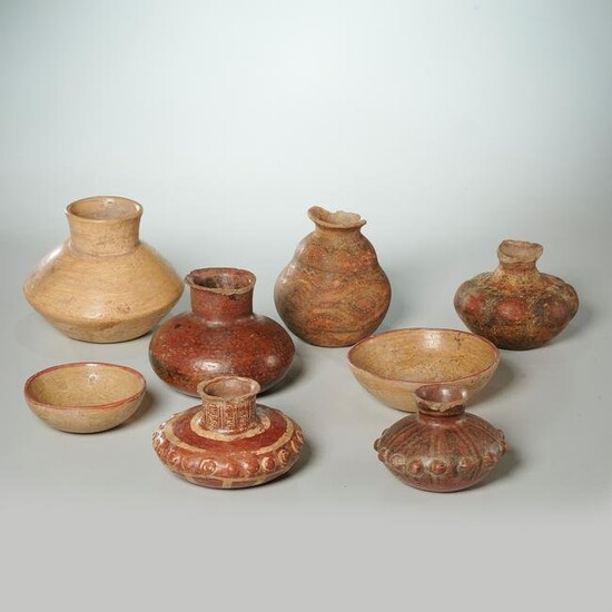Group (8) Pre-Columbian or style ceramic vessels