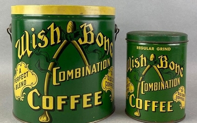 Group of 2 Wish Bone Combination Coffee Tins