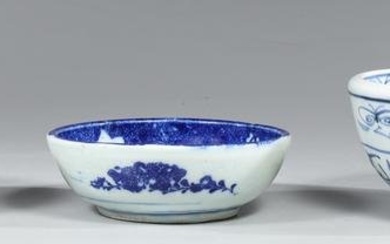 Group of Three Antique Blue on White Bowls