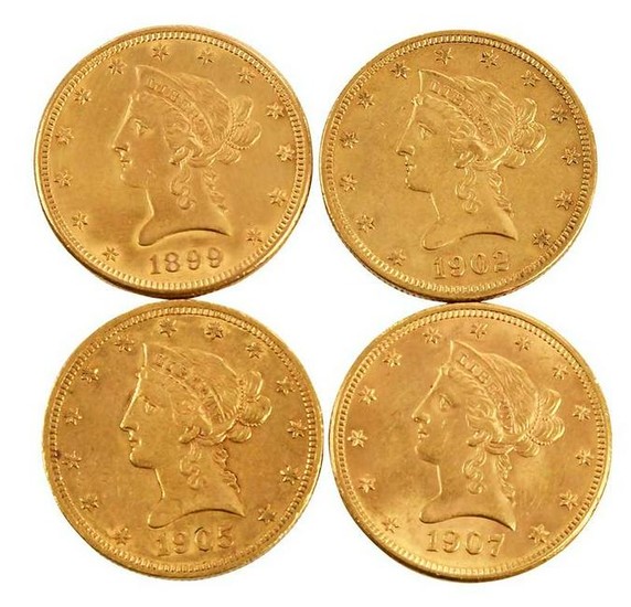Group of Twelve, Ten Dollar Gold Coins