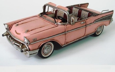 Hand Made Vintage Pink 1957 Chevrolet Bel Air Nomad Die Cast Model Car
