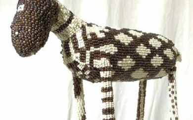 Handmade Seed Beaded Donkey Figural
