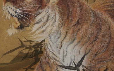 Hanging Scroll (Kakejiku) - Tiger - Unknown Artist - Japan (No Reserve Price)