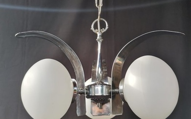 Hanging lamp (1) - Mid Century - Crystal, Metal