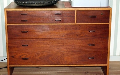 Hans J. Wegner (b. Tønder 1914, d. Gentofte 2007) A teak chest-of-drawers. H. 70 cm. W. 80 cm. D. 50 cm.