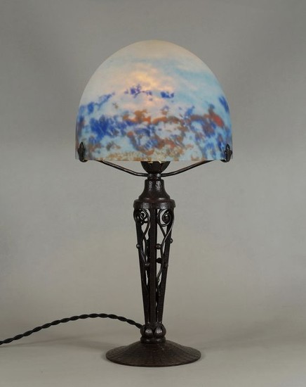 Hettier Vincent & Daum Lorrain - a rare 1930 Art Deco lamp