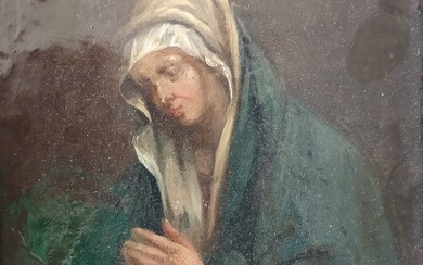 Hollandse school (XVIII) - Vroeg Madonna olieverfschilderij op koper