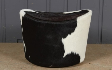Holstein Cow Hide Footstool